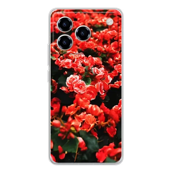 Чехол с принтом «Цветы красные» для ZTE Blade A76