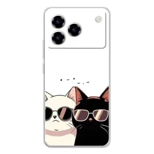 Чехол с рисунком кот на ZTE Blade A76 (Коты в очках)