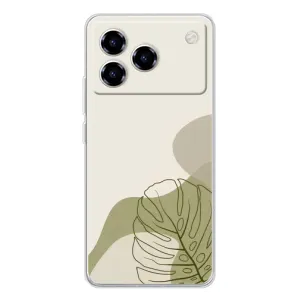 Силиконовый чехол с принтом в цветах на ZTE Blade A76 (Зеленая монстера дизайн)