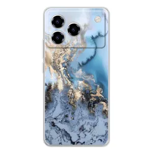 Мраморный чехол на ZTE Blade A76 (VPrint) (Нежный мрамор)