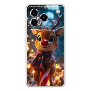 Яскравий чохол для ZTE Blade A76 з Зимові Оленята (Олень з шарфом)