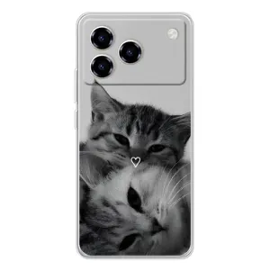 Чехол с рисунком кот на ZTE Blade A76 (Пара котов)
