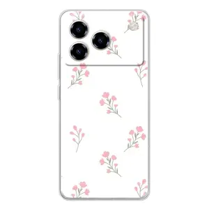 Чехол с розовым рисунком для ZTE Blade A76 (Розовые цветы)