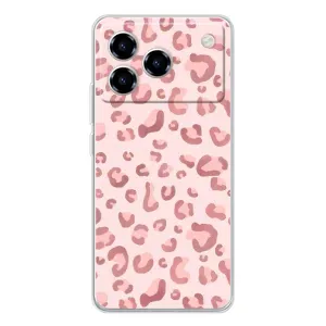 Чехол с розовым рисунком для ZTE Blade A76 (Розовый леопард)