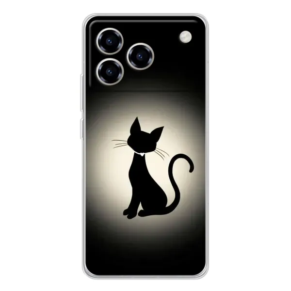 Чехол с принтом «Силуэт котика» для ZTE Blade A76
