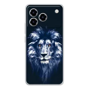 Чехол со Львом для ZTE Blade A76 (VPrint) (Синий Лев)