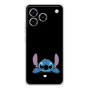 Чохол з принтом Стіч на ZTE Blade A76 (Стіч на чорному)
