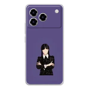 Чехлы Венсдей на ZTE Blade A76 Уэнсдей (AlphaPrint) (Уэнздей в черном)