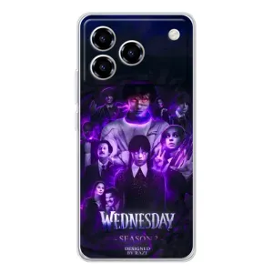 Чехол с дизайном Венздей 2 на ZTE Blade A76 (Фиолетовая магия Уэнздей)