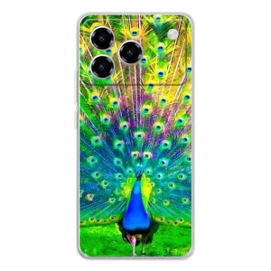 Чехол с птицами на ZTE Blade A76 (VPrint) (Яркий Павлин)