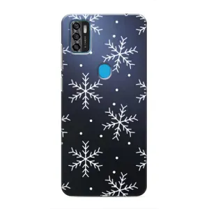 Зимні Чохли для ZTE Blade A7s 2020 - прозорий фон (Білі сніжинки)