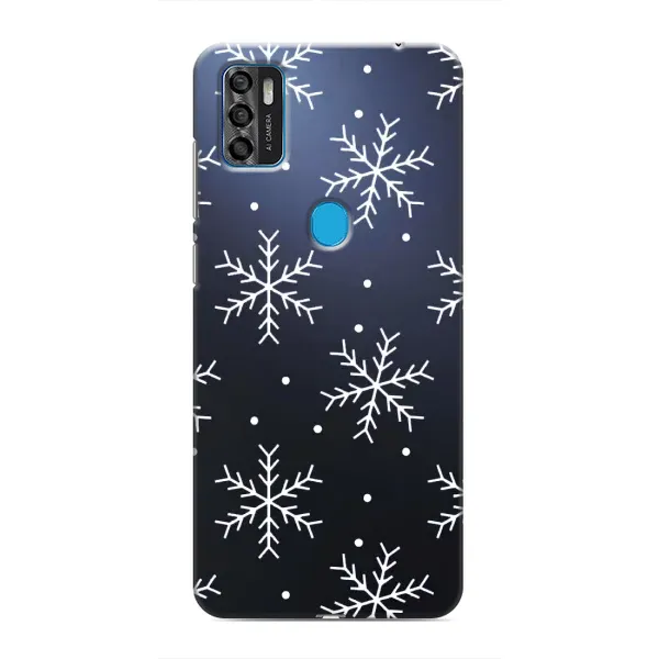 Чехол с принтом «Белые снежинки» для ZTE Blade A7s 2020