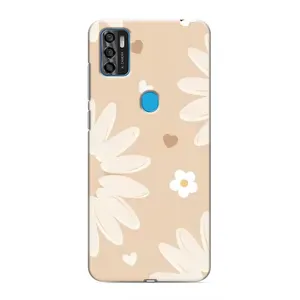 Чохол з квітковим принтом на ZTE Blade A7s 2020 (Бежеві квіти)