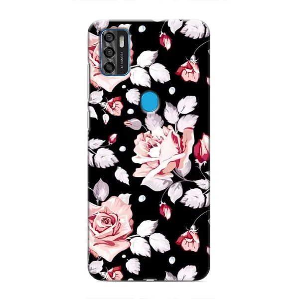 Чехол с принтом «Цветочки на черном» для ZTE Blade A7s 2020