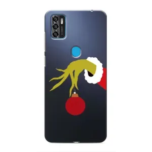 Зимні Чохли для ZTE Blade A7s 2020 - прозорий фон (Грінч з іграшкою)