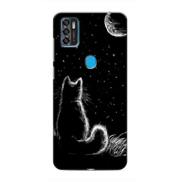 Чехол с принтом «Котик и луна» для ZTE Blade A7s 2020 Чехол с принтом «Котик и луна» для ZTE Blade A7s 2020