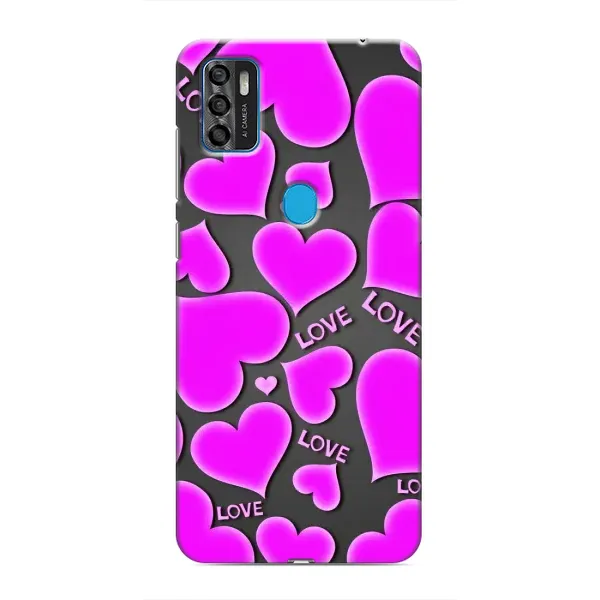 Чохол з принтом «Pink hearts» для ZTE Blade A7s 2020