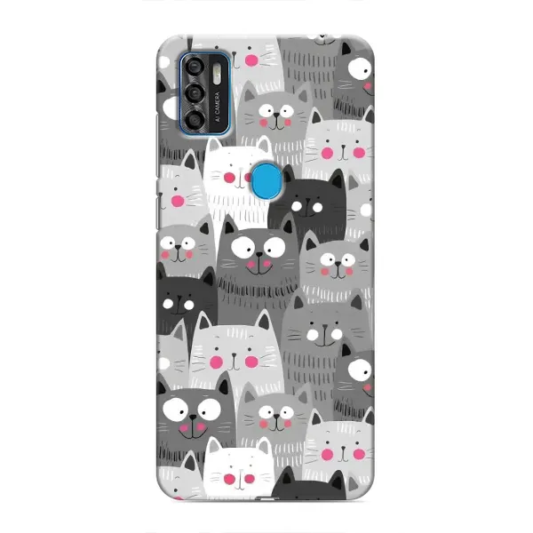 Чохол з принтом «Мальовані котики» для ZTE Blade A7s 2020