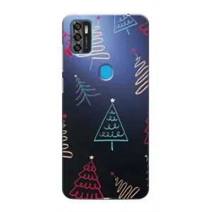 Зимні Чохли для ZTE Blade A7s 2020 - прозорий фон (Різдвяні ялинки)
