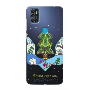 Зимні Чохли для ZTE Blade A7s 2020 - прозорий фон (Різдвяний герб)