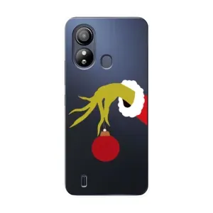 Зимні Чохли для ZTE Цlэйд L220 - прозорий фон (Грінч з іграшкою)