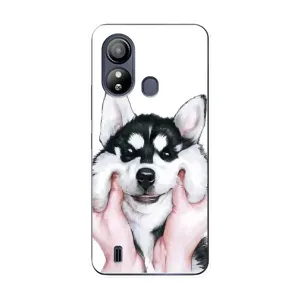 Чехол с Хаски для ZTE Blade L220 - (AlphaPrint) (Хаски улыбака)