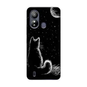 Чехол с принтом для ZTE Blade L220 (AlphaPrint) Модные коты (Котик и луна)