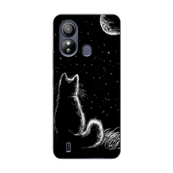Чехол с принтом «Котик и луна» для ZTE Blade L220