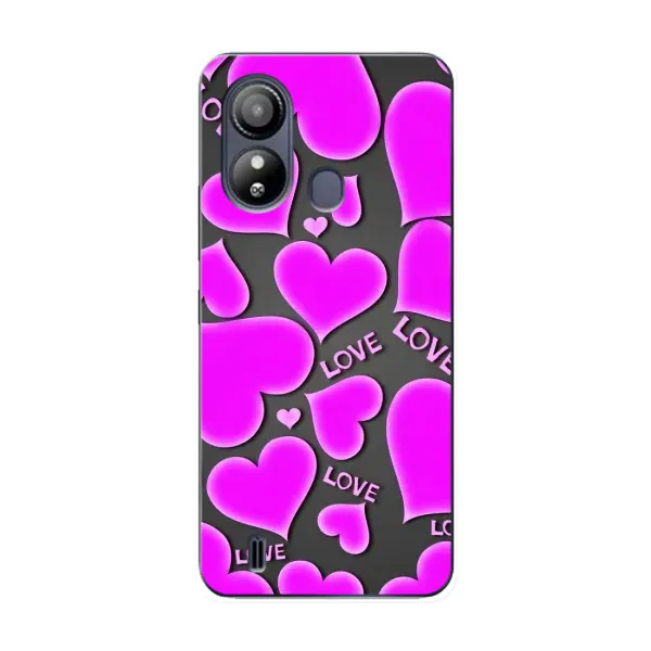 Чехол с принтом «Pink hearts» для ZTE Blade L220