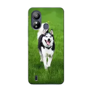 Чехол с Хаски для ZTE Blade L220 - (AlphaPrint) (Радостный Хаски)