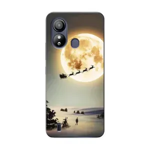 Новорічні, Святкові Чохли для ZTE Blade L220 - 2024 год (Санта на місяці)