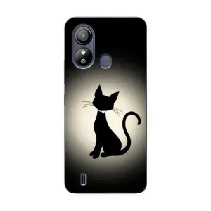 Чехол с принтом для ZTE Blade L220 (AlphaPrint) Модные коты (Силуэт котика)