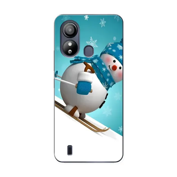 Чехол с принтом «Снеговик на лыжах» для ZTE Blade L220