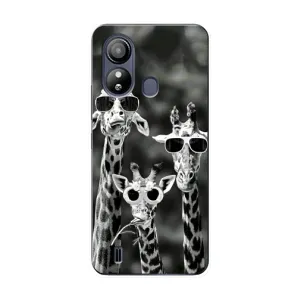 Силиконовый чехол с КАРТИНКАМИ лето для ZTE Blade L220 (AlphaPrint) (Жирафы в очках)