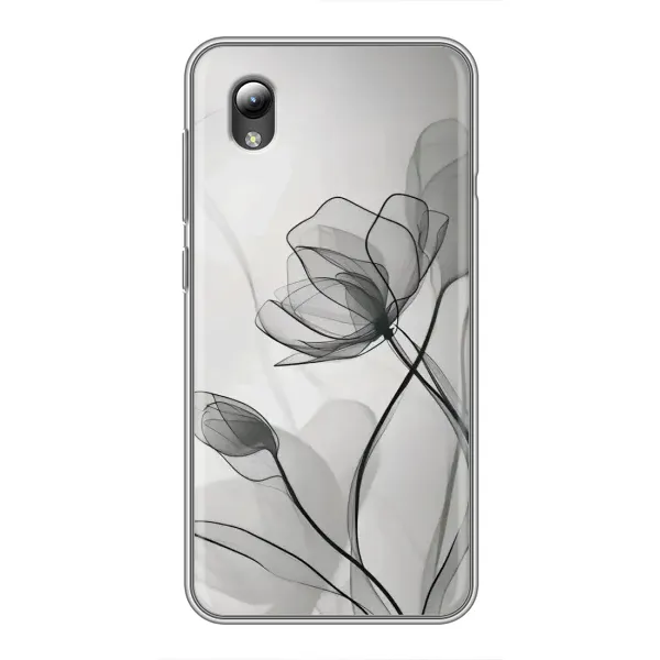 Чехол с принтом «Черные цветы» для ZTE Blade L8 Чехол с принтом «Черные цветы» для ZTE Blade L8