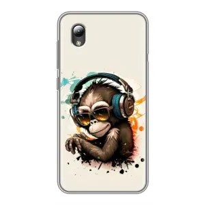 Чехол с Обезьянами ZTE Blade L8 - (AlphaPrint) (Макака в наушниках)