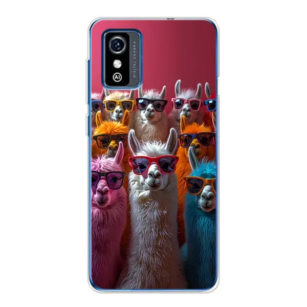 Чехол с принтом «Ламы в очках» для ZTE Blade L9