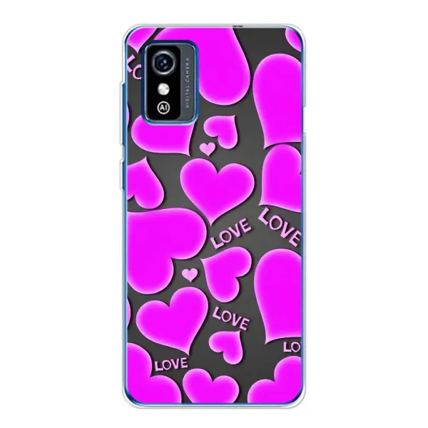 Чехол с принтом «Pink hearts» для ZTE Blade L9 Чехол с принтом «Pink hearts» для ZTE Blade L9