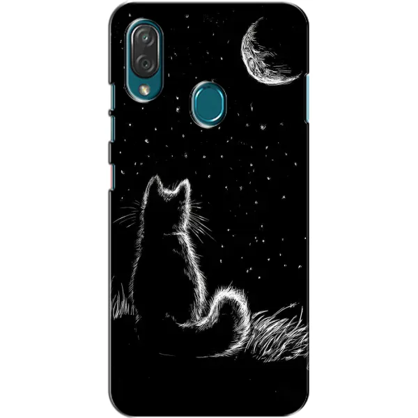 Чохол з принтом «Котик і місяць» для ZTE Blade V10 Vita