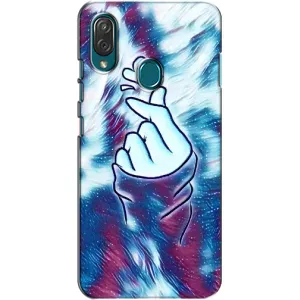 Чехол с принтом для ZTE Blade V10 Vita (AlphaPrint - Знак сердечка) (Радужное сердце)
