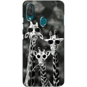 Силиконовый чехол с КАРТИНКАМИ лето для ZTE Blade V10 Vita (AlphaPrint) (Жирафы в очках)