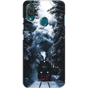 Новогодние, Праздничные Чехлы для ZTE Blade V10 Vita - 2024 год (Зимний поезд)
