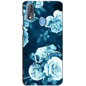 Чехлы (ART) Цветы на ZTE Blade V10 (VPrint) (Голубые Бутоны)