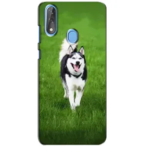 Чехол с Хаски для ZTE Blade V10 - (AlphaPrint) (Радостный Хаски)