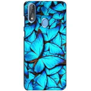 Чохол з принтом для ZTE Blade V10 - (Прикольні) (AlphaPrint) (Сині метелики)