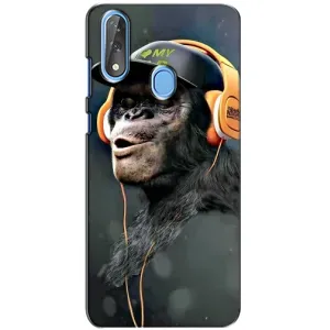 Чехол с Обезьянами ZTE Blade V10 - (AlphaPrint) (В наушниках)