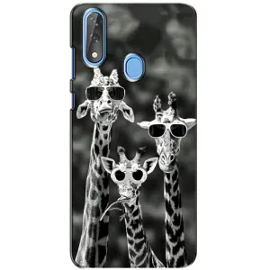 Силиконовый чехол с КАРТИНКАМИ лето для ZTE Blade V10 (AlphaPrint) (Жирафы в очках)