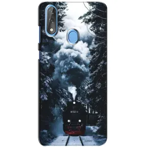 Новогодние, Праздничные Чехлы для ZTE Blade V10 - 2024 год (Зимний поезд)