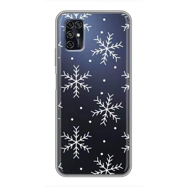 Чохол з принтом «Білі сніжинки» для ZTE Blade V2020 Smart