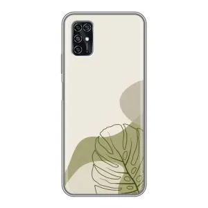 Силиконовый чехол с принтом в цветах на ZTE Blade V2020 Smart (Зеленая монстера дизайн)